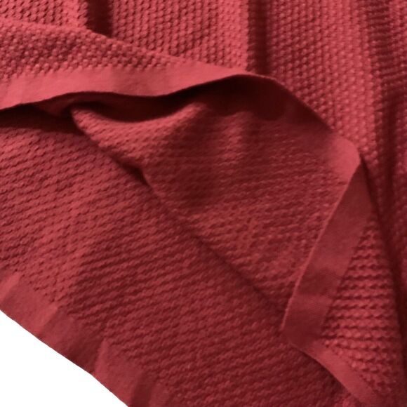 J.Jill Blouse Petite PXS Solid Red Long Length Waffle Knit Holidays Preppy Mom - Picture 6 of 13